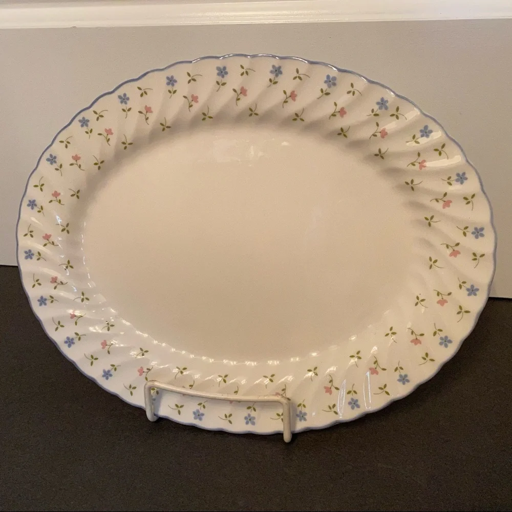 JOHNSON BROTHERS MELODY WHITE FLORAL CHINA PLATTER 12” HOME DINING SERVEWARE